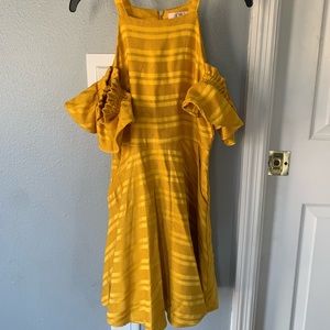 Yellow off the shoulder girls dress